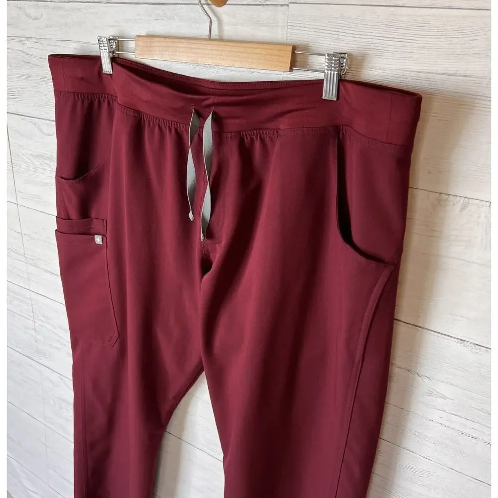 Figs Scrub Pants Mens Size XXL/T Burgundy T-21004T Heavy Duty Waistband Medical